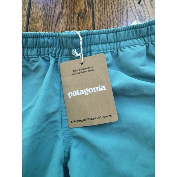 Patagonia Kids' 4" Baggies Shorts Unlined Subtidal Blue Size XL (14) NWT - Picture 2 of 6